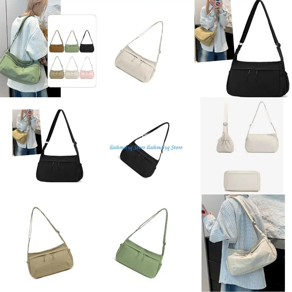 

573B Practical Nylon Bag Multi Compartment Organization Adjustable Shoulder Strap