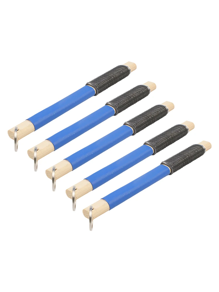 5pcs Flat Rasp Files Set 20cm Wire Coarse Teeth Wooden Handle For Shaping Deburring Wood Leather Plastic DIY Craft Tool