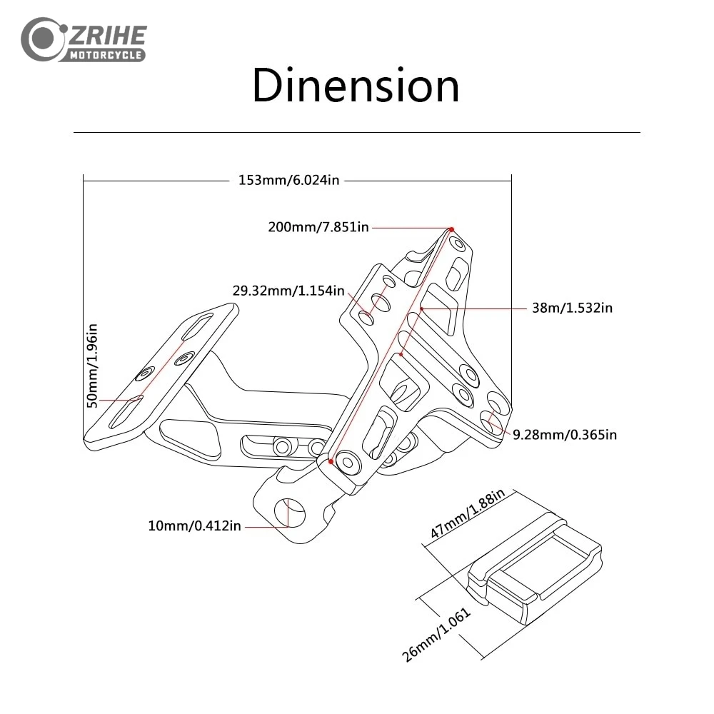 For HONDA VFR800F 2002 2003 2004 2005-2026 2025 VFR 800F License Plate Holder Number Plate Frame LED Light Bracket Turn Signal