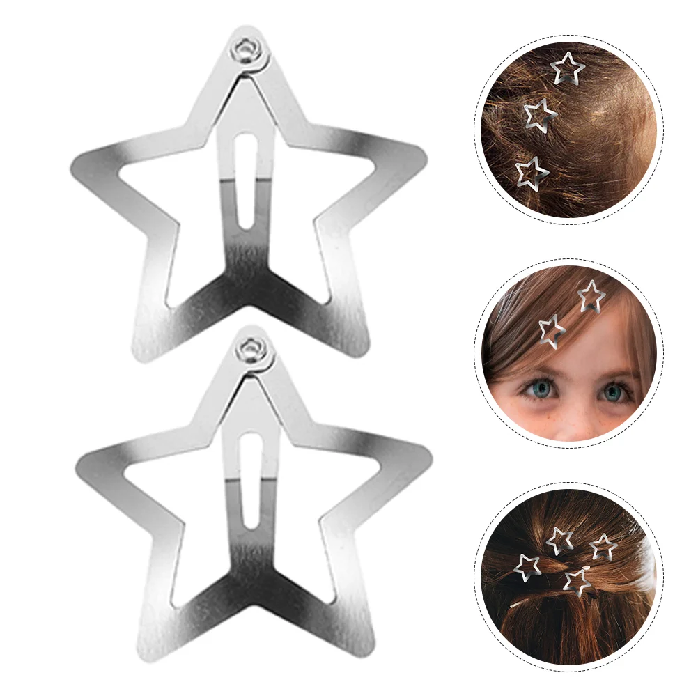 

10 Pcs Star Side Clips Baby Girl Hair Accessories Hairpin Headgear Girls for Women Silver Stainless Steel Women's Pins