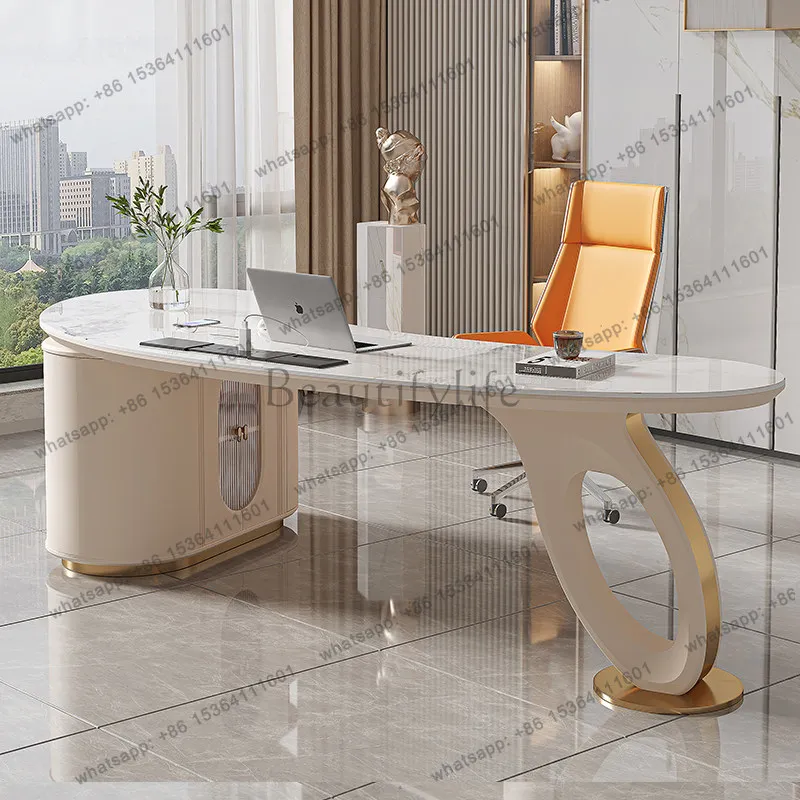 FG Design Luxury Office Desk Aesthetic Minimalist Multifunctional Standing Office Desk Executive Computer Ufficio Home Furniture