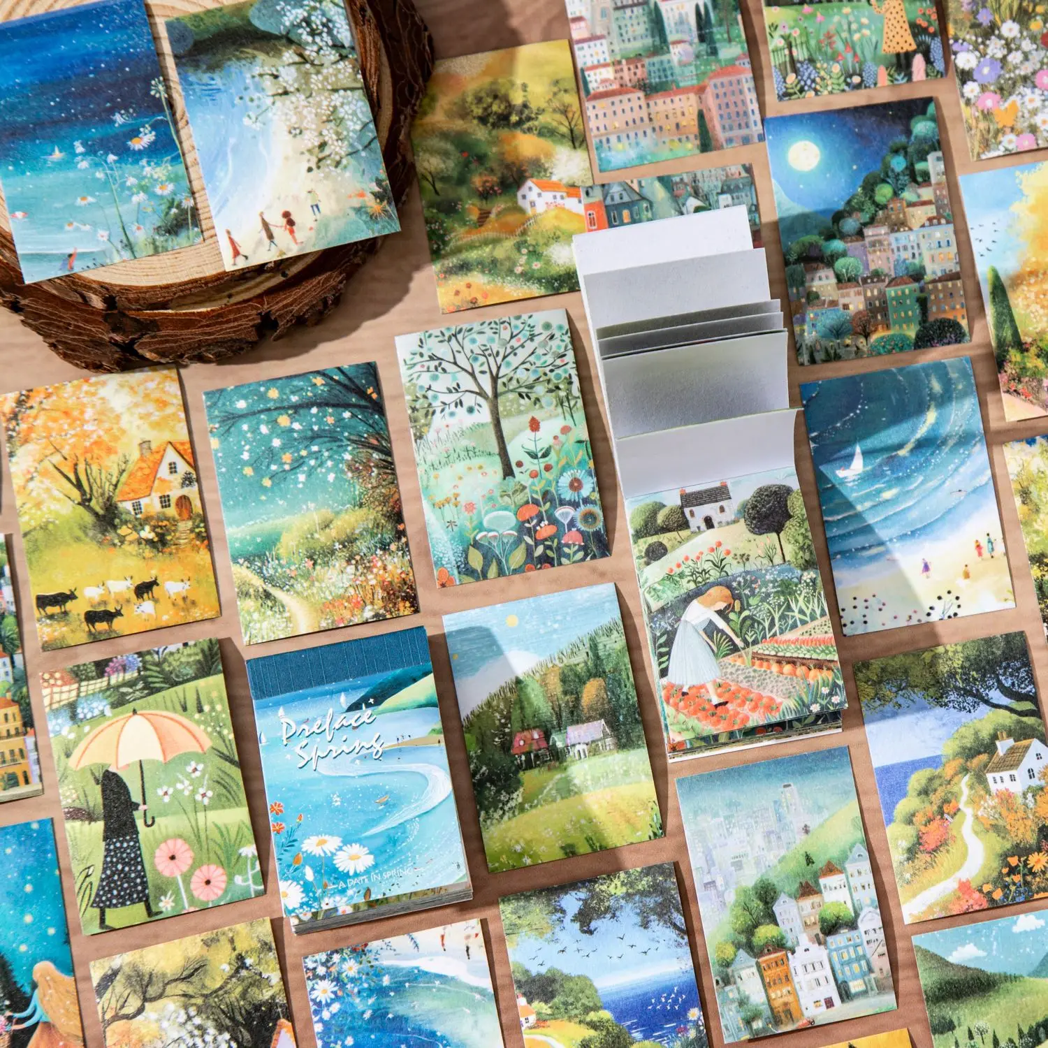 50pcs/lot Memo Pads Material Paper Preface to Early Spring Junk Journal Scrapbooking Cards Retro Background Decoration Paper