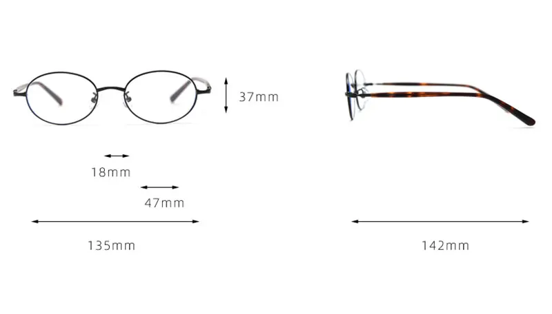 Mimiyou Retro-Stil Ovale Brillengestelle für Damen, Blaulichtfilter Optische Brillen für Herren, Brillengestell mit Klaren UV400 Computerbrillen – Detail 1