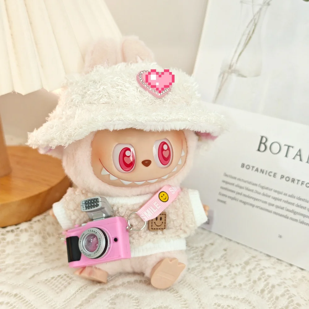 Labubu Bonecas Roupas Bolsas Pingentes Roupas de Pelúcia Chapéus Câmeras Garrafas de Água