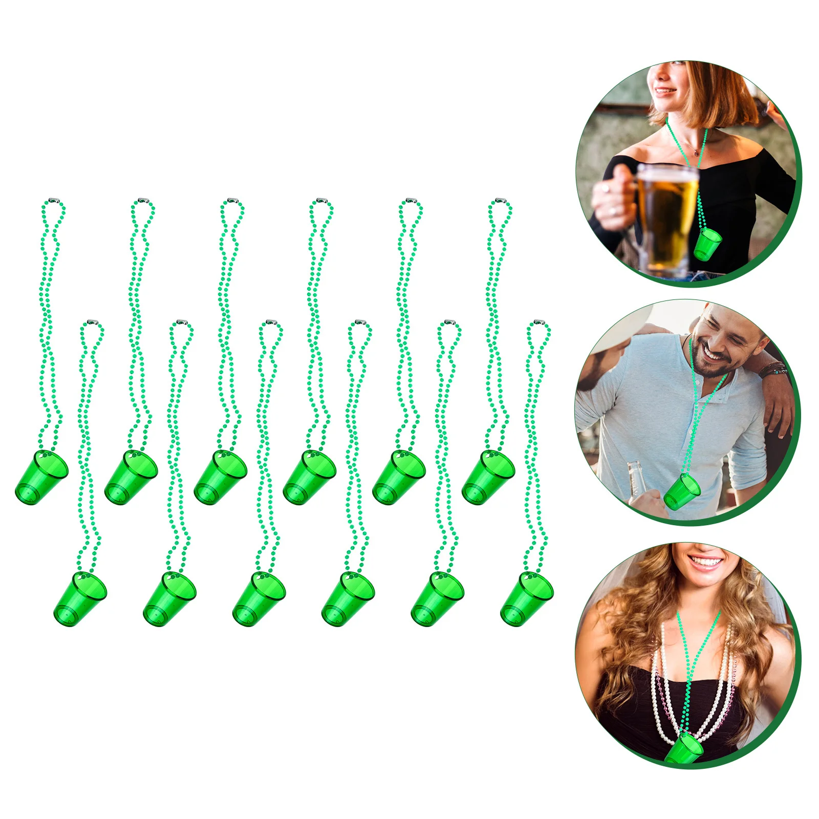 

12Pcs Beaded Necklace Shot Cups Unique Atmosphere Bachelor Party Decorative Gift Shot Glass Necklaces Party Wine Cups