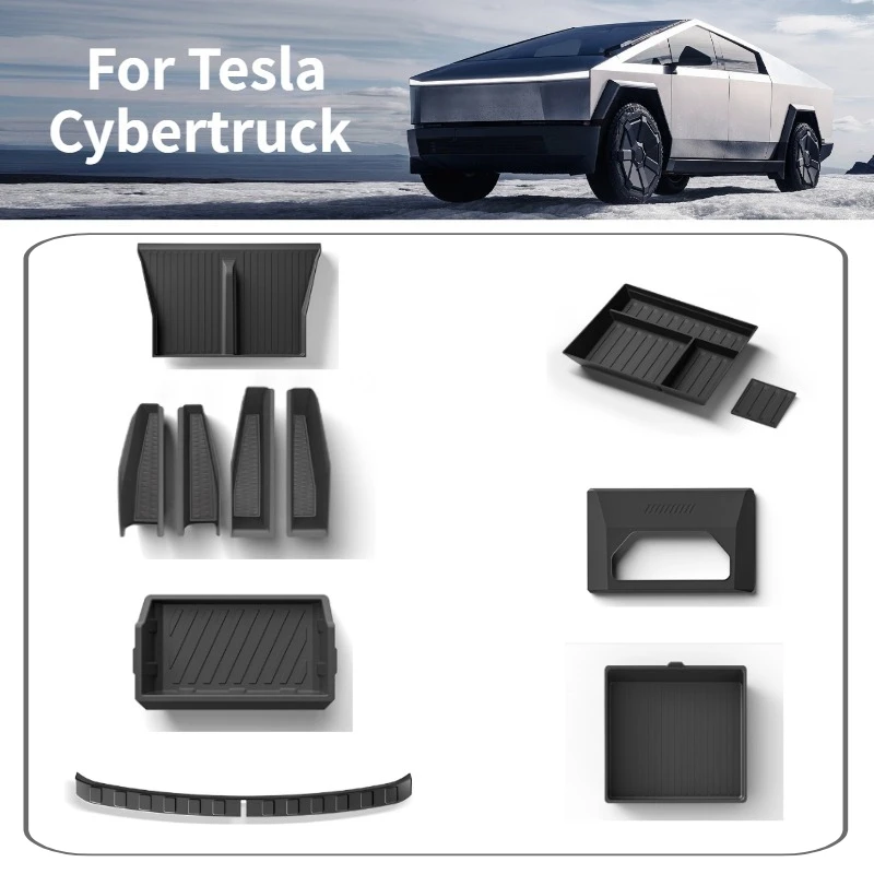 Для Tesla Cybertruck 2025 ящик для хранения с центральным управлением, органайзер, чехол, держатель для салфеток, лоток, аксессуары для украшения салона автомобиля