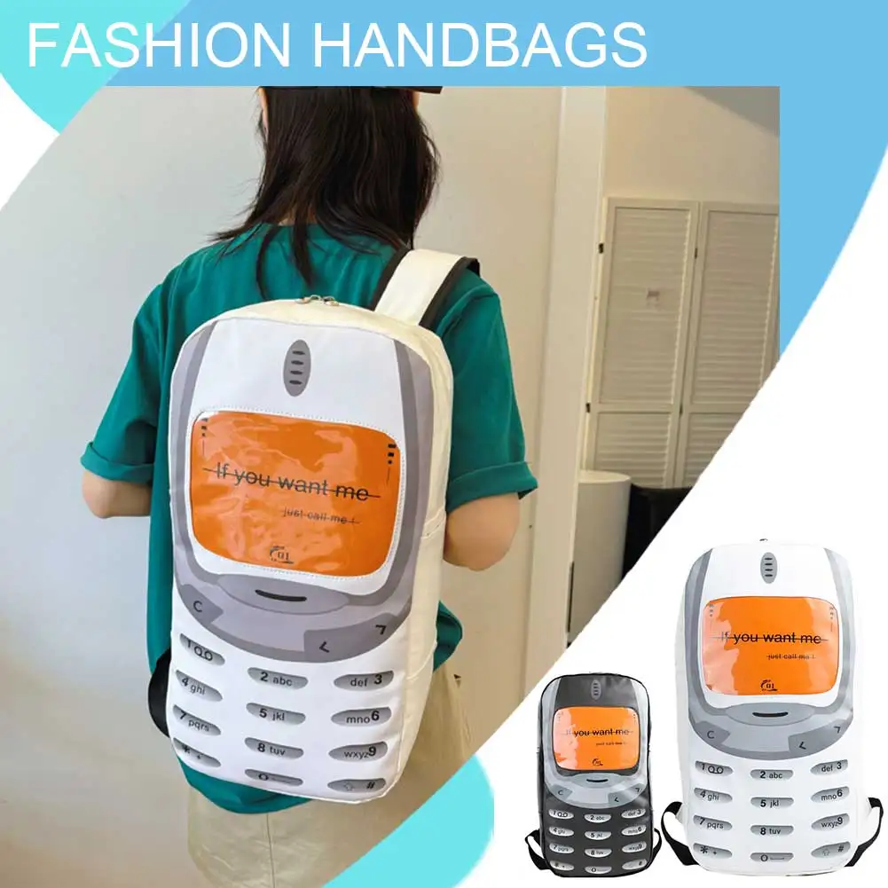 Kształt telefonu komórkowego tornister na co dzień o dużej pojemności PU modny plecak studencki regulowany pasek dla mężczyzn, kobiet, chłopców, dziewcząt