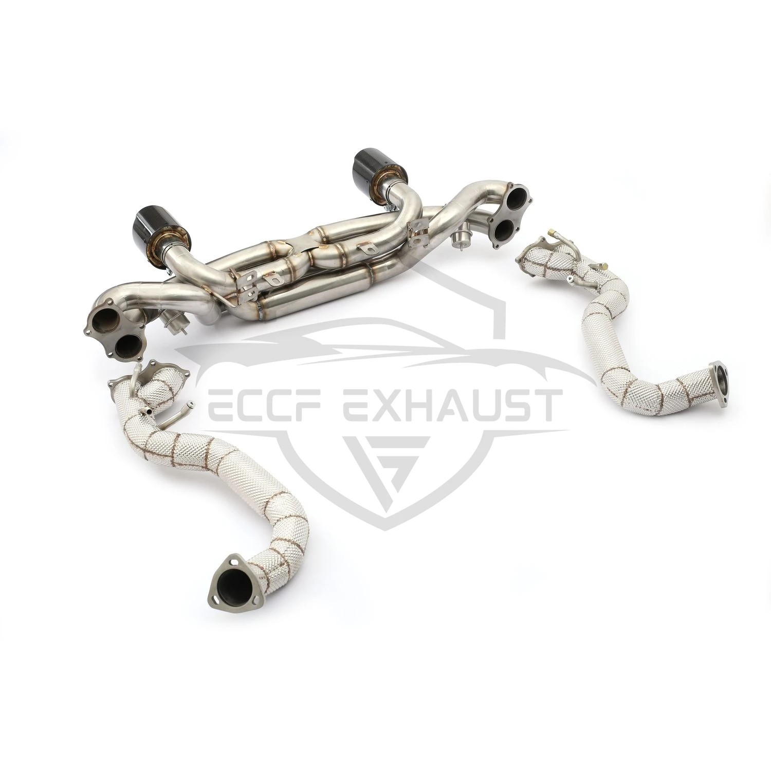 Sporty Exhaust Sound ECCF Valved Catback Exhaust With Downpipe For Porsche 718 GT4 Spyder GTS Performance Upgrade