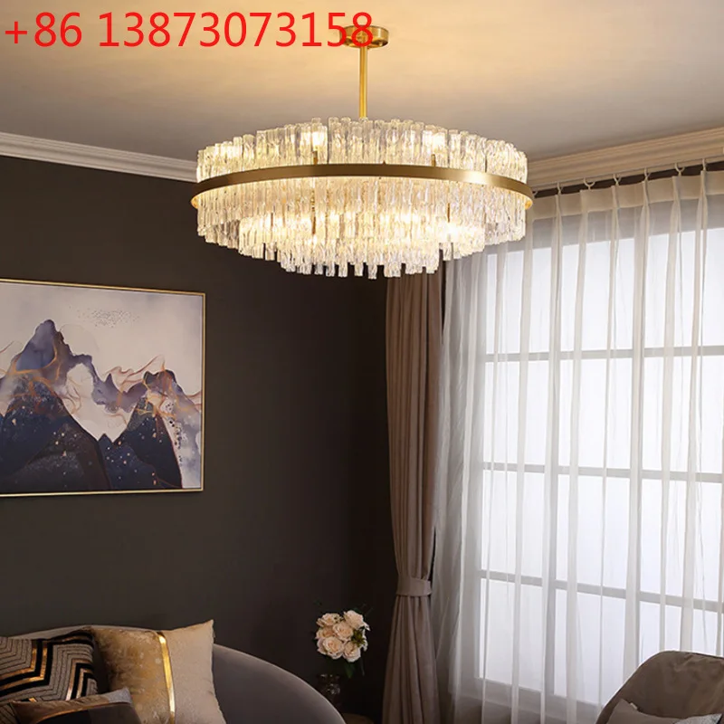 

Роскошная люстра для гостиной с медным светом, постмодернистская простота, высококачественный роскошный атмосферный домашний ресторан, зал виллы c