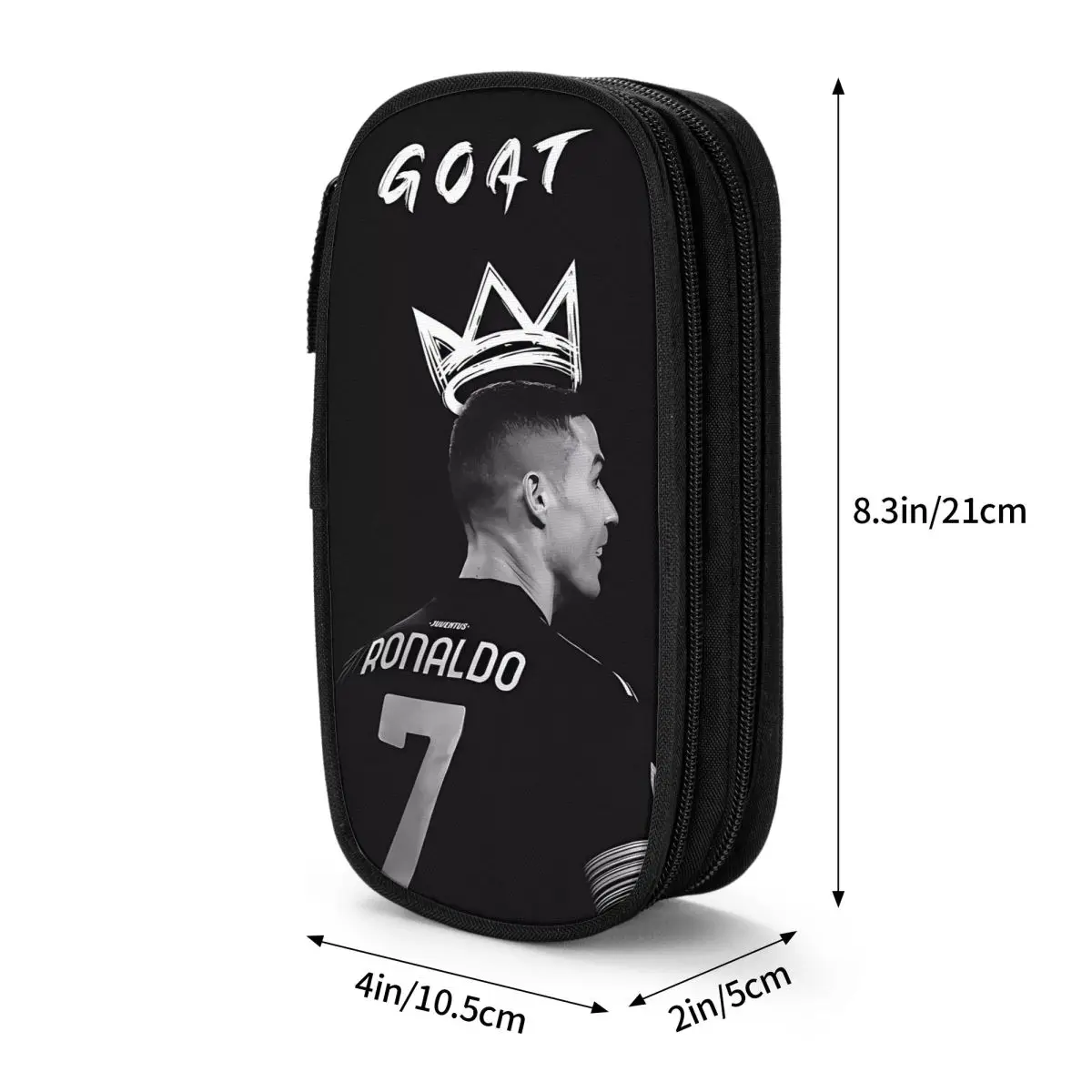 Estuche para lápices con firma de Ronaldo de fútbol, bolsa para bolígrafos de maquillaje para estudiantes, almacenamiento grande, estuches para cosméticos escolares