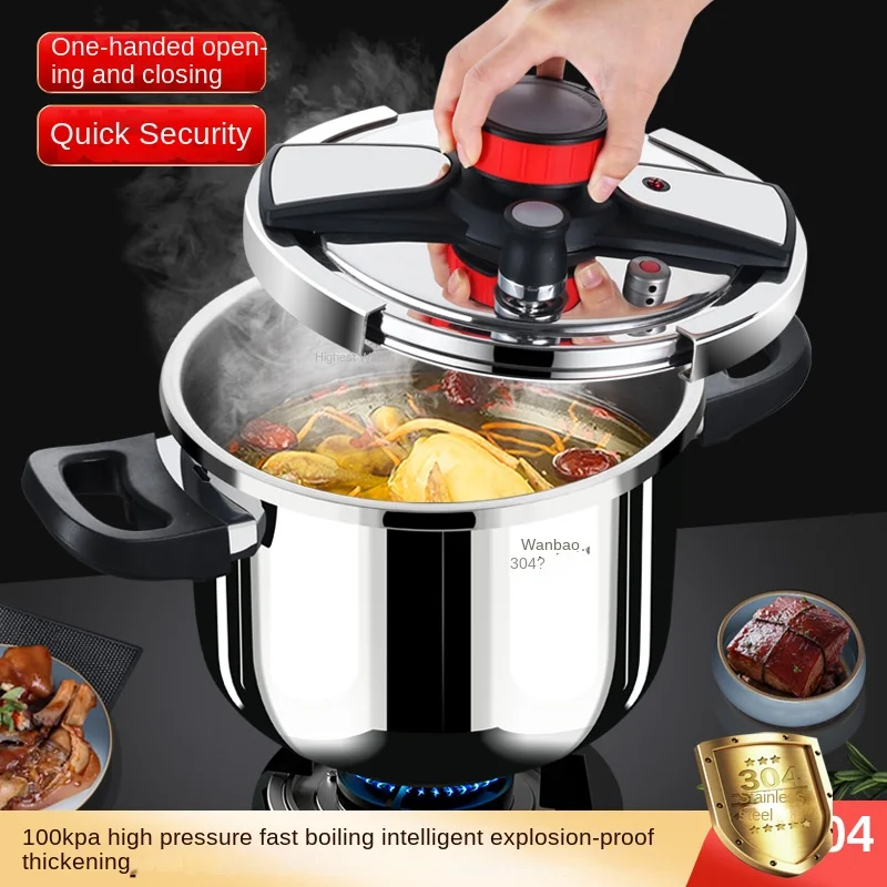 

304 Pressure Cooker Stainless Steel, Explosion-proof Household Gas Stove, Universal Pressure Cooker for Induction Cooker