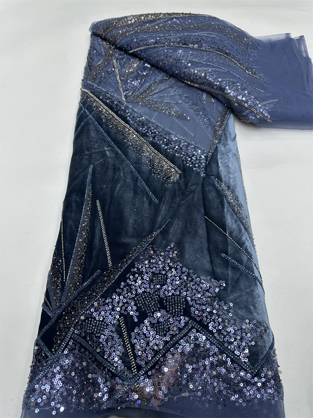 

Nigerian Velvet Lace Fabrics African Lace Fabric 2025 High Quality Lace Material With Sequins French Lace Fabric Sewing