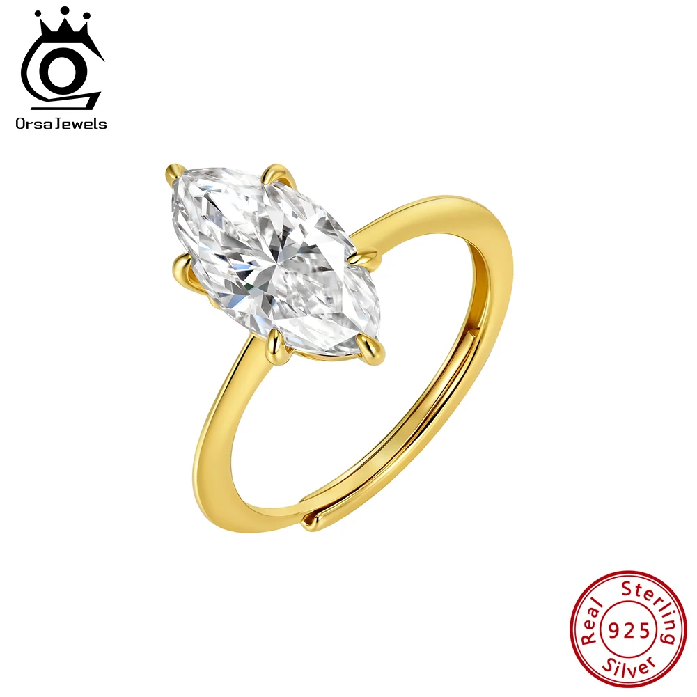 

ORSA JEWELS 3CT Miossanite Ring Certified 925 Sterling Silver D VVS Lab Diamond Wedding Engagement Band for Women SMOR19