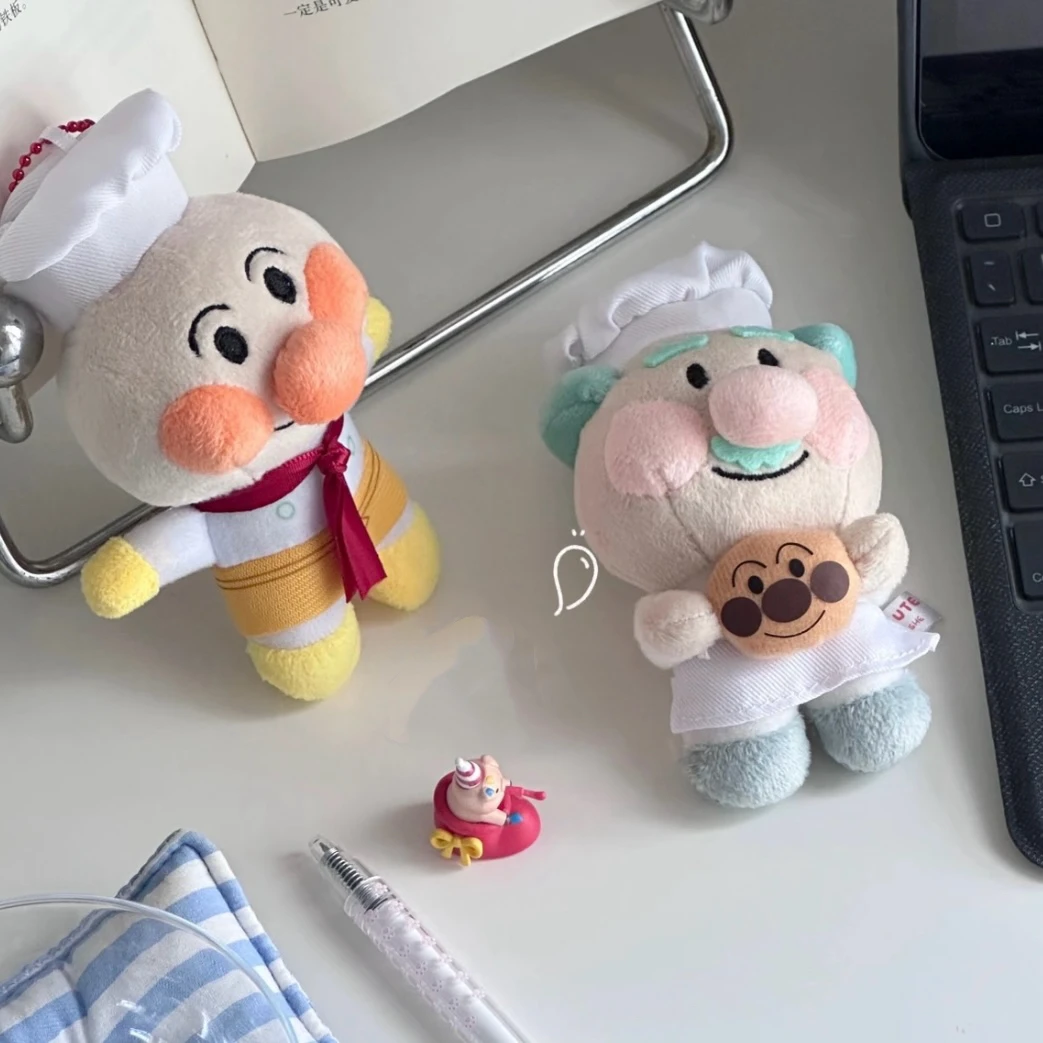Cartoon Anime Chef Bread Superman Pendant Cartoon Jam's Uncle Plush Student Bag Doll Ornament Kawaii Girl Accessories Gift