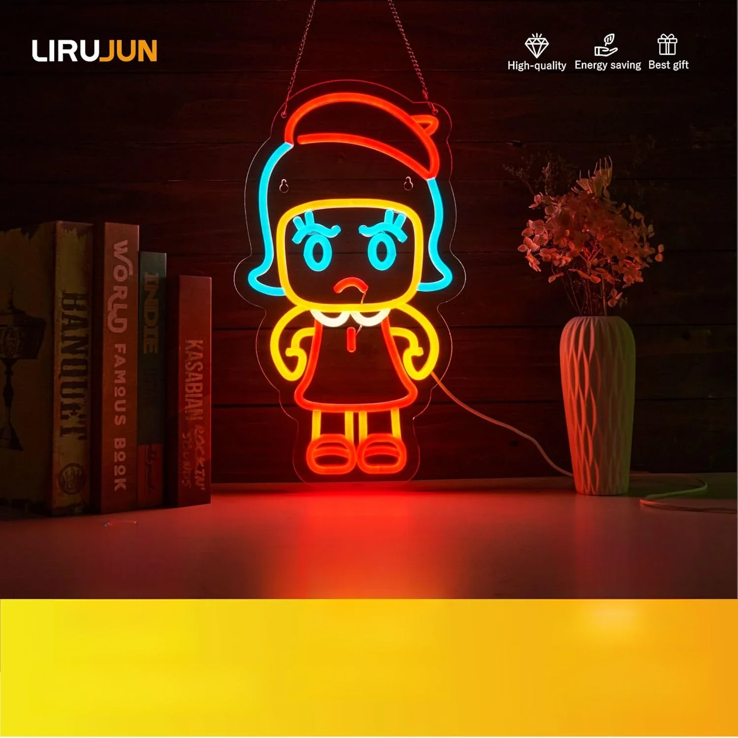 أنيمي تسجيل عكس الضوء USB Led ضوء النيون لغرفة نوم بار غرفة المعيشة سينما نادي جدار ديكور هدية لعيد الميلاد هدية الكريسماس #3