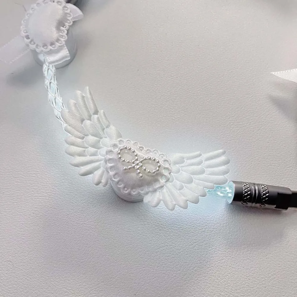 1.3m Handmade Bow Tie Type C Magnetic Keyboard Cable 8K High Refresh Rate White Light Aviator Wire Custom Decorative Accessory