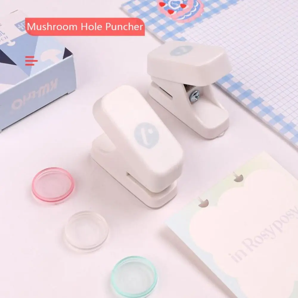 Portable Mushroom Hole Puncher Loose-leaf Hole Puncher Students Gift Stationery Disc Ring Binding Cutter T-type Paper Puncher