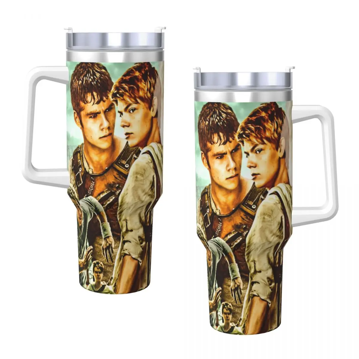 The Maze Runner Tumbler Newt X Thomas Hot Drinks Water Bottle Leakproof Stainless Steel Thermal Mug Custom DIY Beach Car Mugs