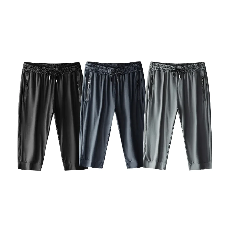 Calça esportiva Ice Silk Moisture Wicking, linha reta, Casual, Tendência, Verão, Novo, 2024