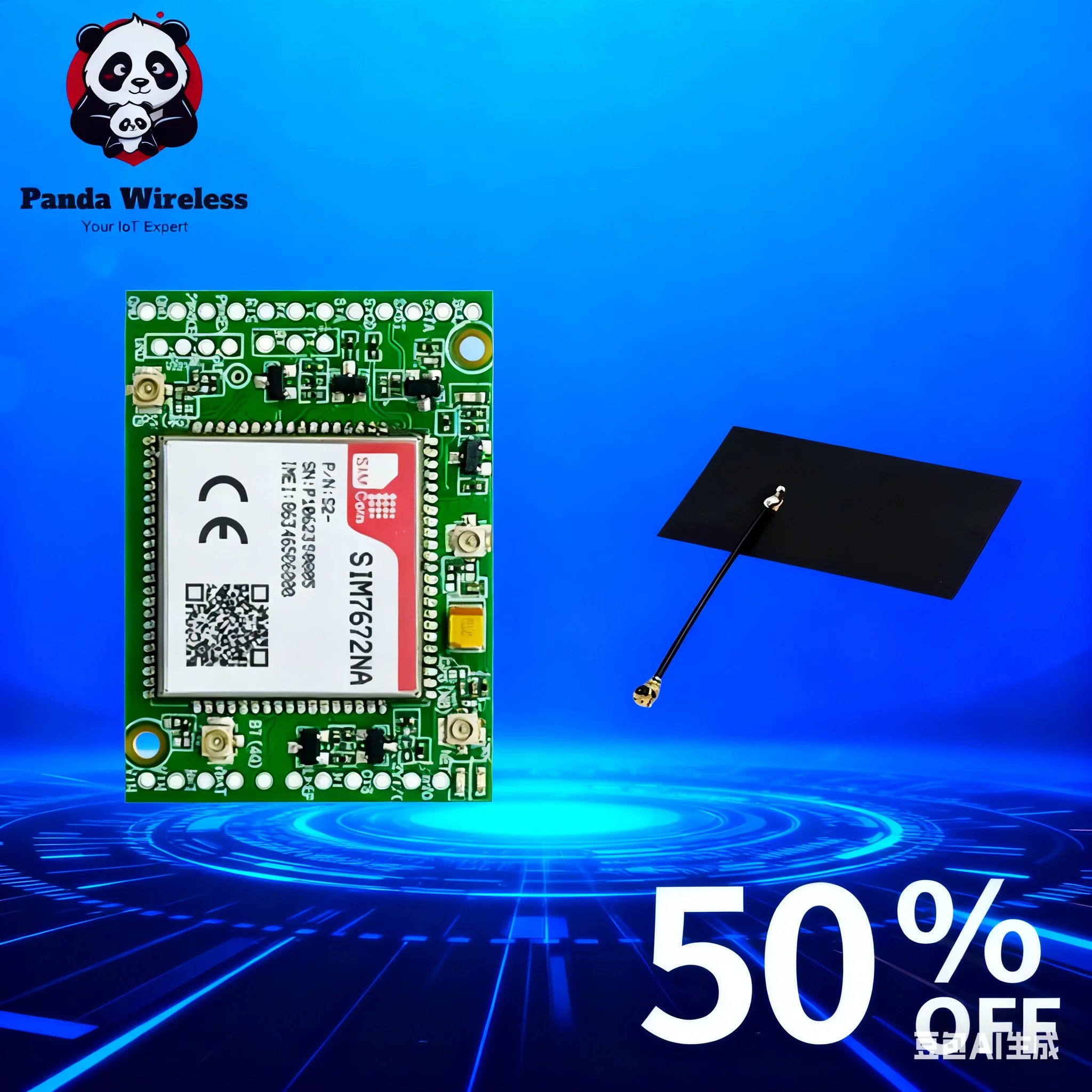 LTE CAT1 4G 2G SIM7672NA Core Board Module without GPS Support B1/B2/B3/B4/B5/B7/B8/B12/B13/B18/B19/B20/B34/B38 FPC Antenna