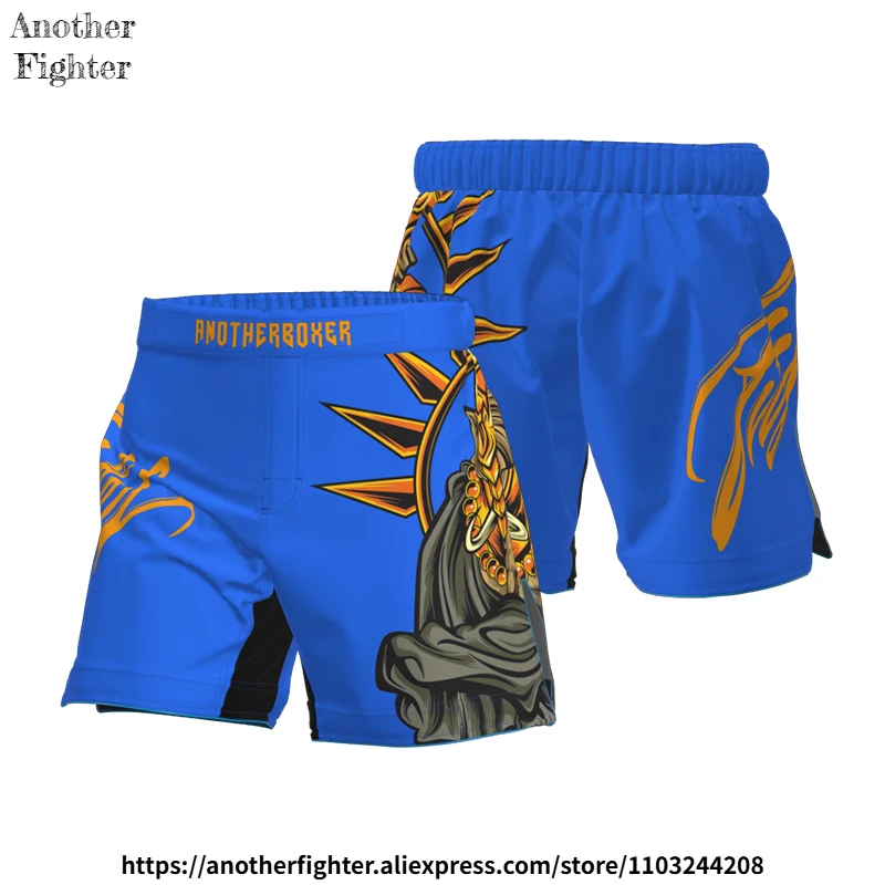 

Шорты для ММА мужские и женские, для бокса, муай-тай, тренировок в зале, смешанных единоборств, бразильского джиу-джитсу, кикбоксинга, грэпплинга, синие
