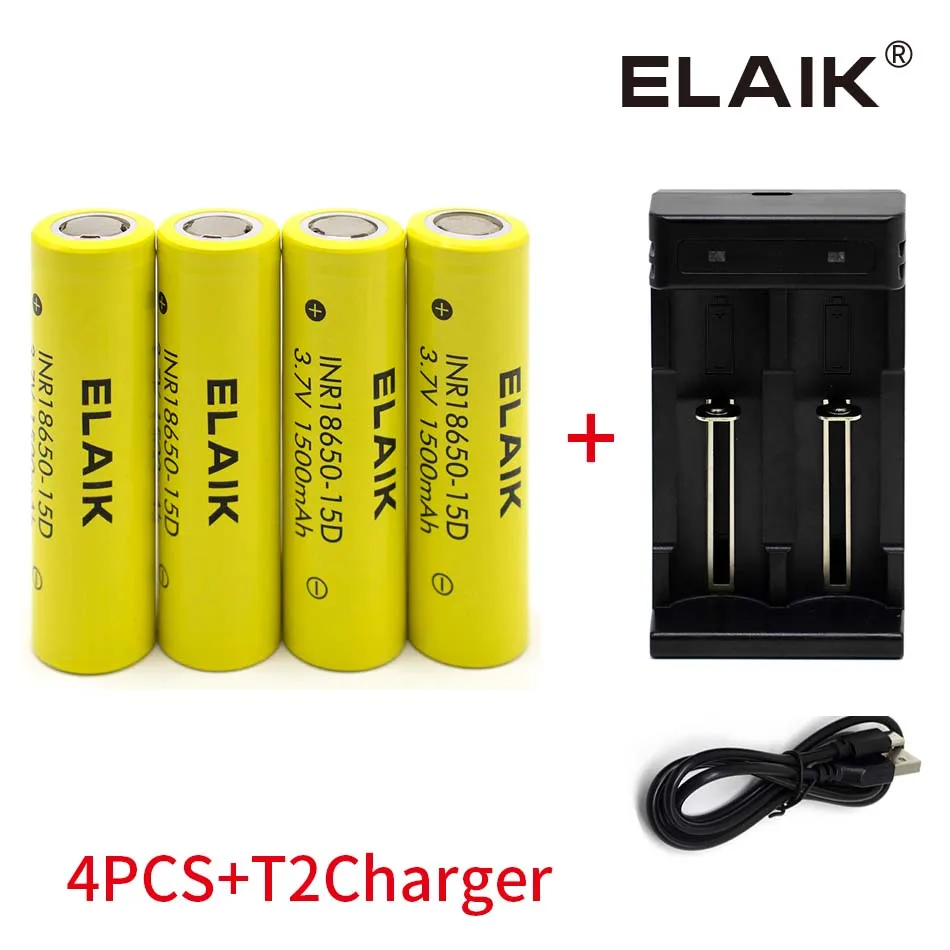 18650 1500 mah power lithium battery 3.7 V strong light flashlight rechargeable battery+with charger