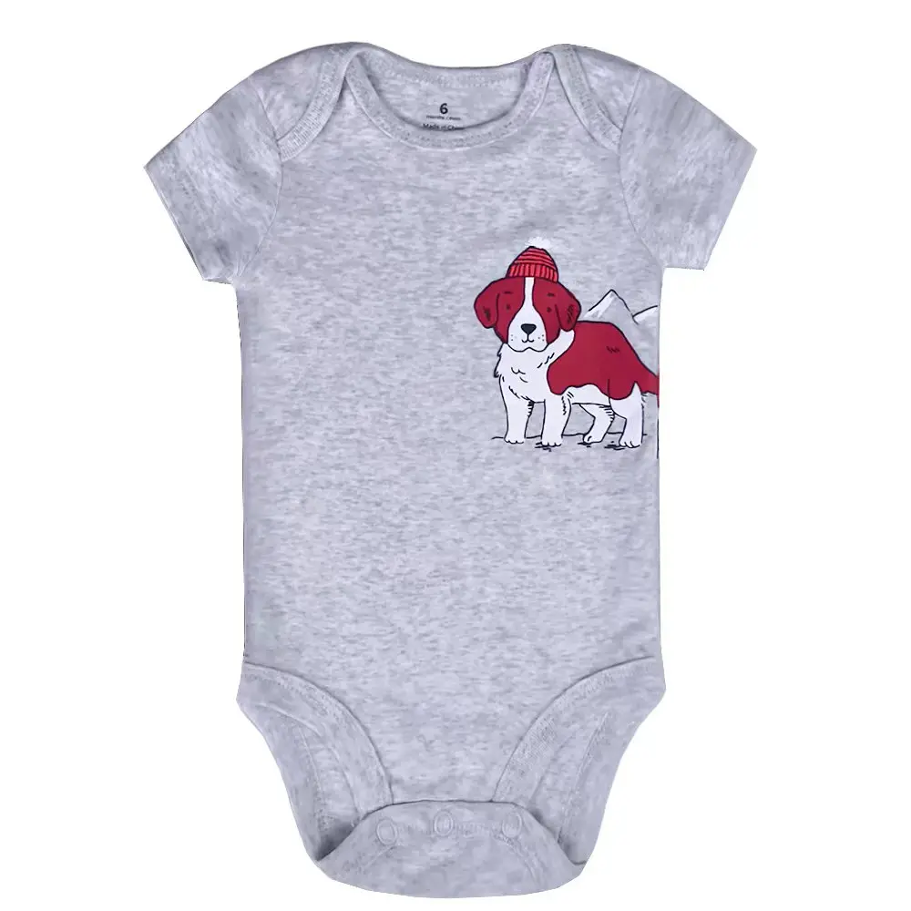 5 sztuk/partia nowe mody noworodka kreskówka z krótkim rękawem Baby Boy Girl body miękkie 100% bawełna niemowlę Bebe ubrania 0-24M — zdjęcie 6
