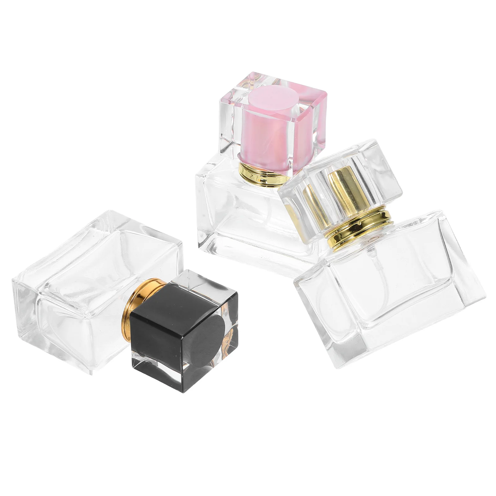 3 قطعة زجاجات عطر زجاجية فاخرة فارغة قابلة لإعادة الملء 30 مللي حاوية رذاذ للسفر موزع عطر مدمج شفاف للركوب #1