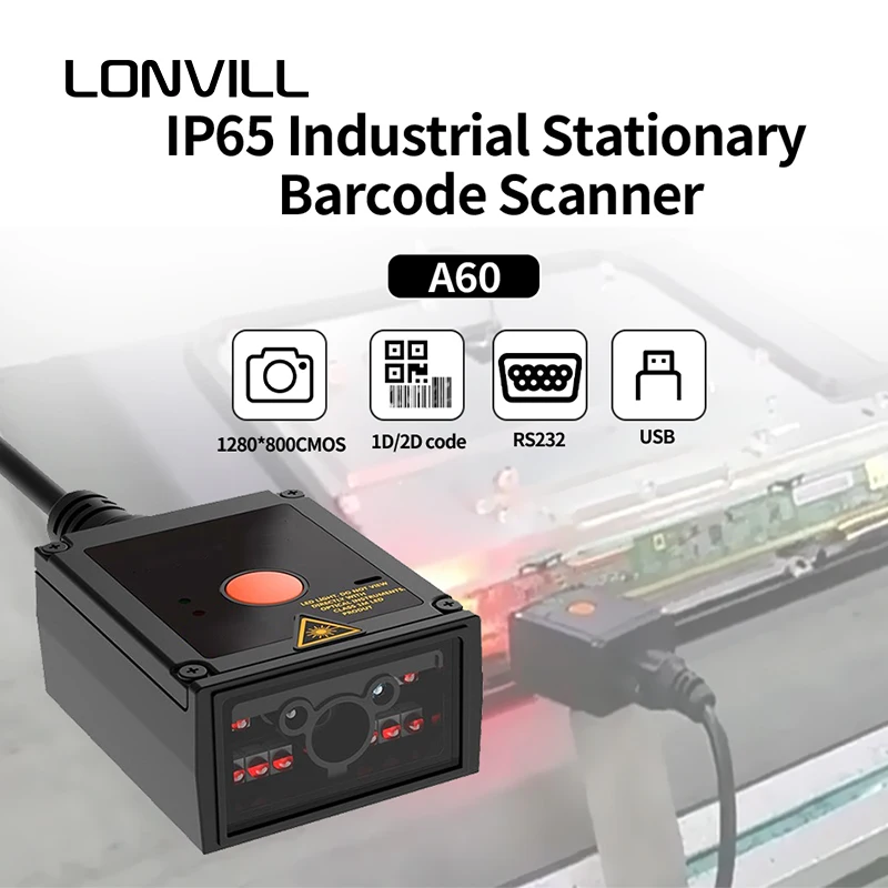 Scanner estacionário de alto desempenho Ethernet Tcp Ip Scanner de código de barras fixo industrial Scanner de código de barras de alta velocidade
