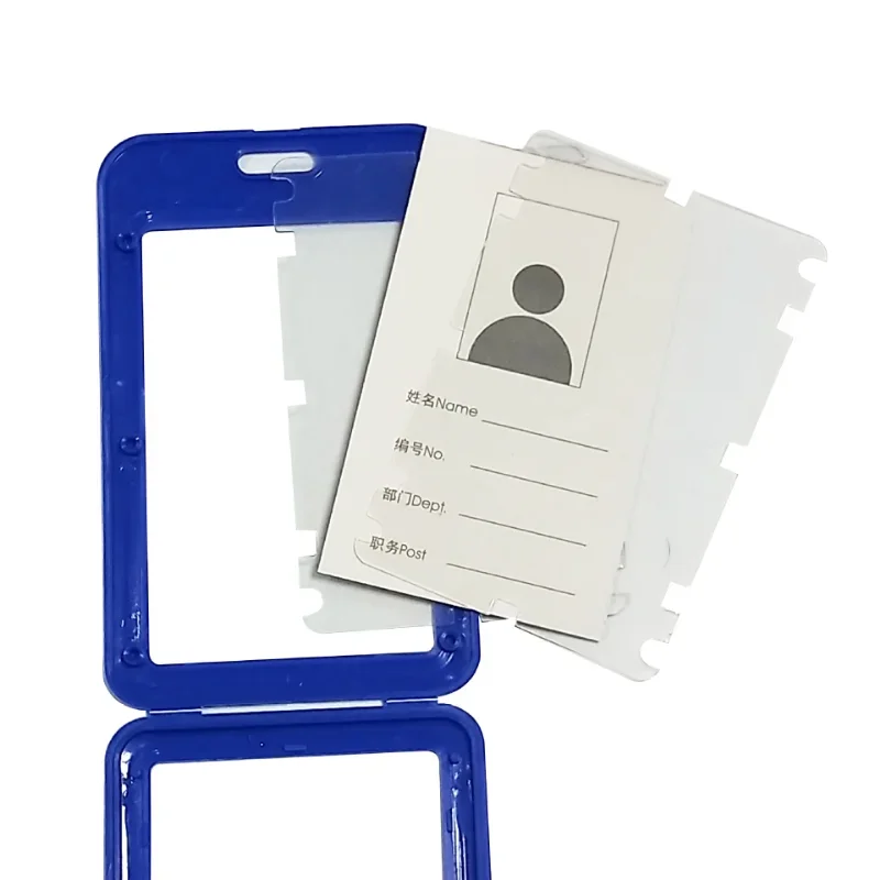 Double Sided Transparent Badge Holder with Lanyard Working Permiit Case ID Tag Pass Employee's Work Card Cover Sleeve Neck Strap