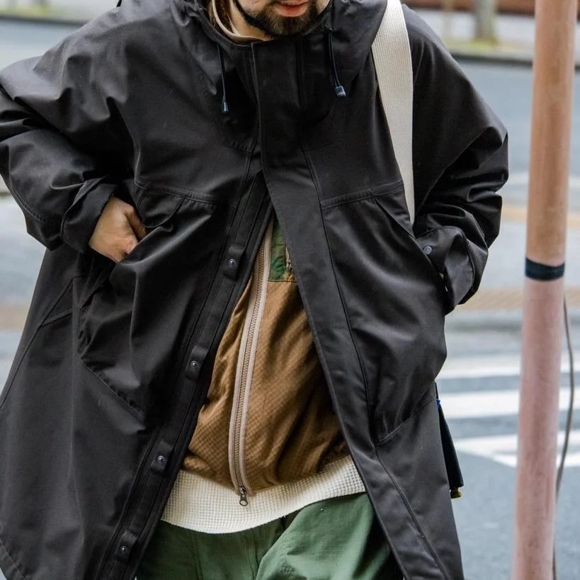 

24aw в наличии Nanamia 2L GORE-TEX Классическая ветровка средней длины с капюшоном и капюшоном