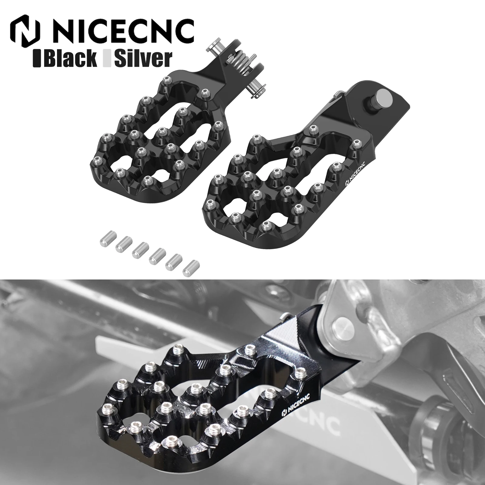 For BMW R1250GS R1200GS Wide Offset Footpegs Footrests R 1250 GS R1250GS Adventure 2019-2024 2023 R 1200 GS Adventure 2013-2018