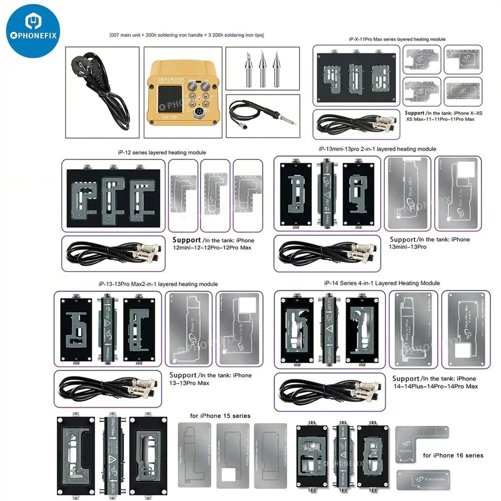 WL HT007 Motherboard Soldering Station For iPhoneX-13/14/15 16 Pro MAX PCB Board Middle Frame Layered Desoldering Rework Station