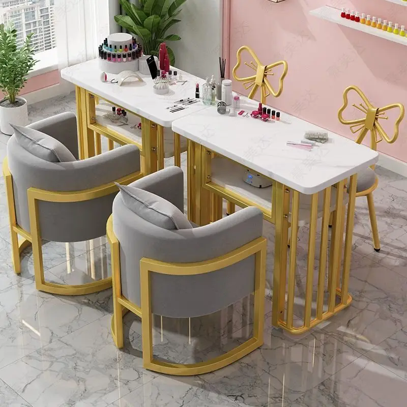 Tavolo da Manicure giapponese Simple Ins Manicure Shop tavolo e sedia Set Nordic Light Luxury Single Double Professional Nail Tables