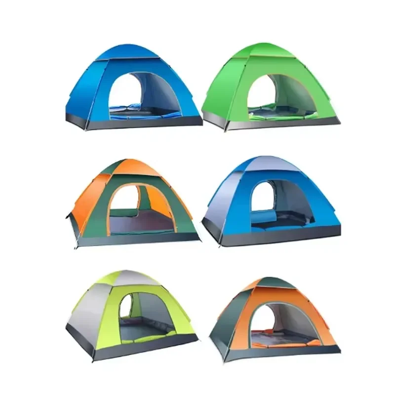 New Automatic Double Layer Fiberglass Bracket Pop Up Tent Quick Opening Camping Tent Hot Selling