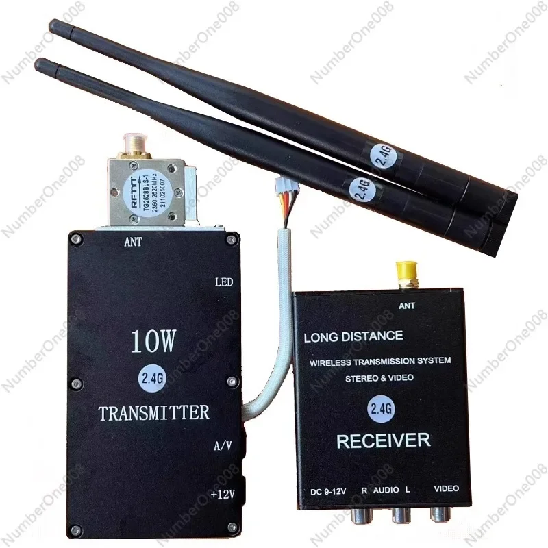 2.4G Image Transmission 10W High Power Audio and Video Transceiver Wireless Transmitter Audio & Video Transmitter