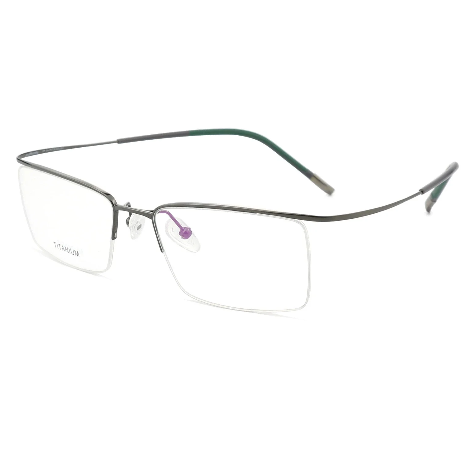 Belight 光学正方形クラシックハーフリムレスネジなしデザイン男性女性チタン眼鏡眼鏡フレーム 5290