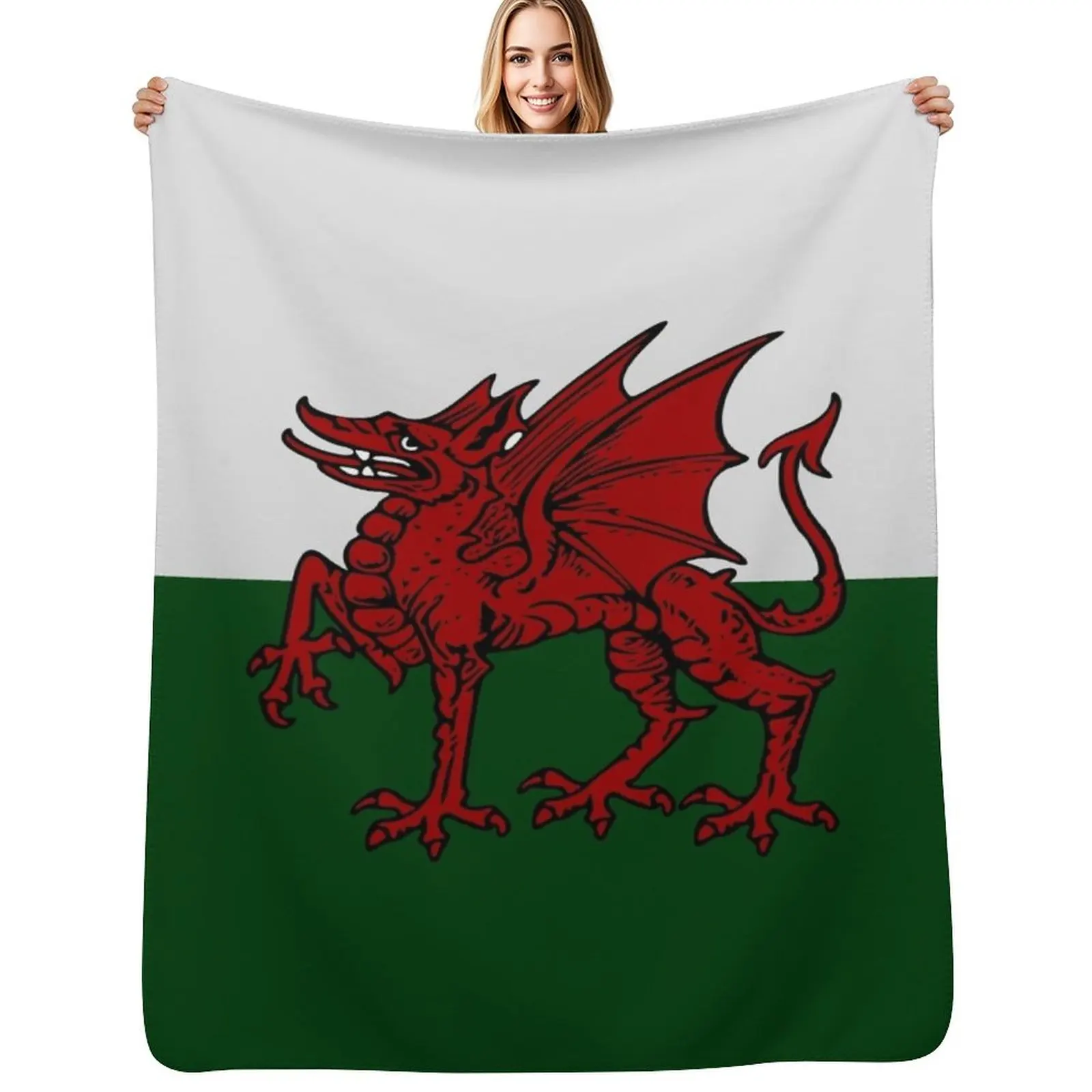 

Welsh Dragon Throw Blanket Warm Flannel Blanket for Couch Chair Bedroom