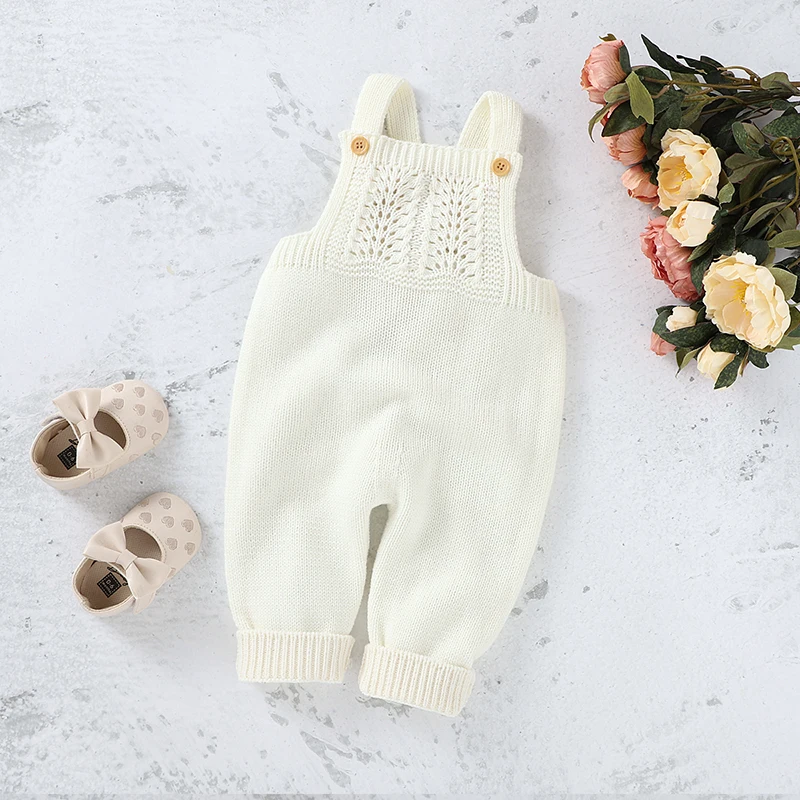 Baby Romper Set Knit Autumn Newborn Girl Boy Long Sleeve Coat Jumpsuit Outfit Hat 3PC Fashion Solid Infant Clothing Suit Sweater