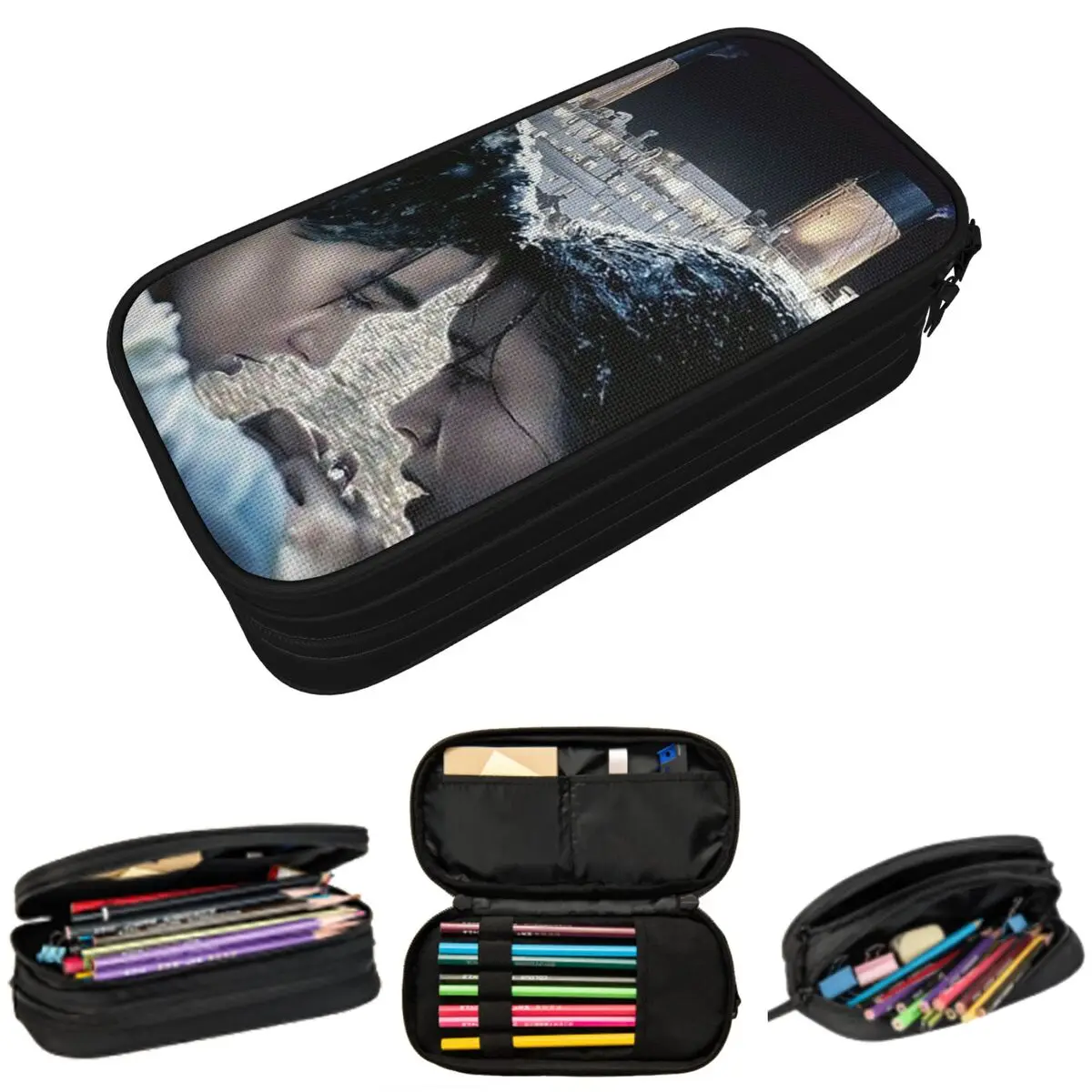

Titanic Movie Pencil Case for Studen School Pen Box Pencil Bag Stationery Supplies Pen Holder Bag
