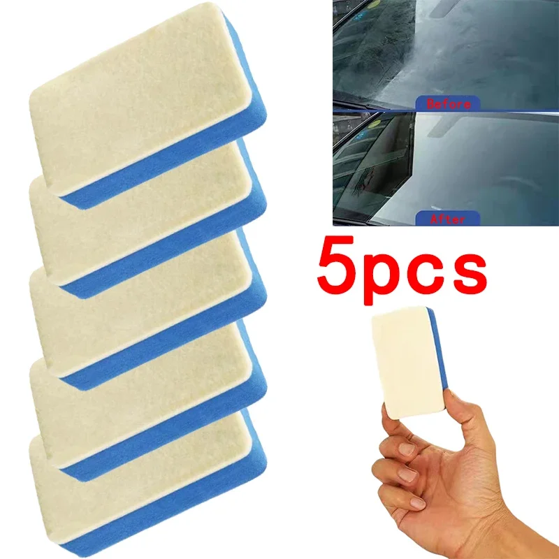 5pcs Car Magic Sponge Bar Pad Block Cleaning Eraser Wax Polish Pad Tool Degreasing Film Shellac Cleaning Wool Wipe Car Polish