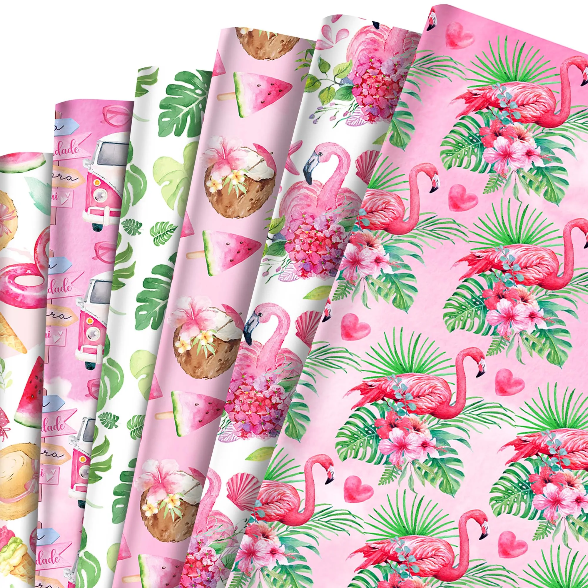 12pcs-papel-de-embrulho-de-presente-flamingo-havaiano-de-verao-para-aniversario-cha-de-bebe-festa-de-casamento-papel-de-embalagem