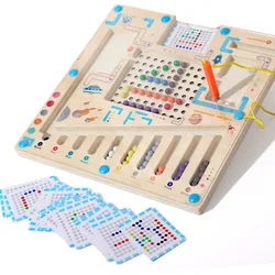 Magnetic Color and Number Maze With Card Puzzle Montessori Toys for Kids Educational Magnet Board Counting & Color Sorting Toy
