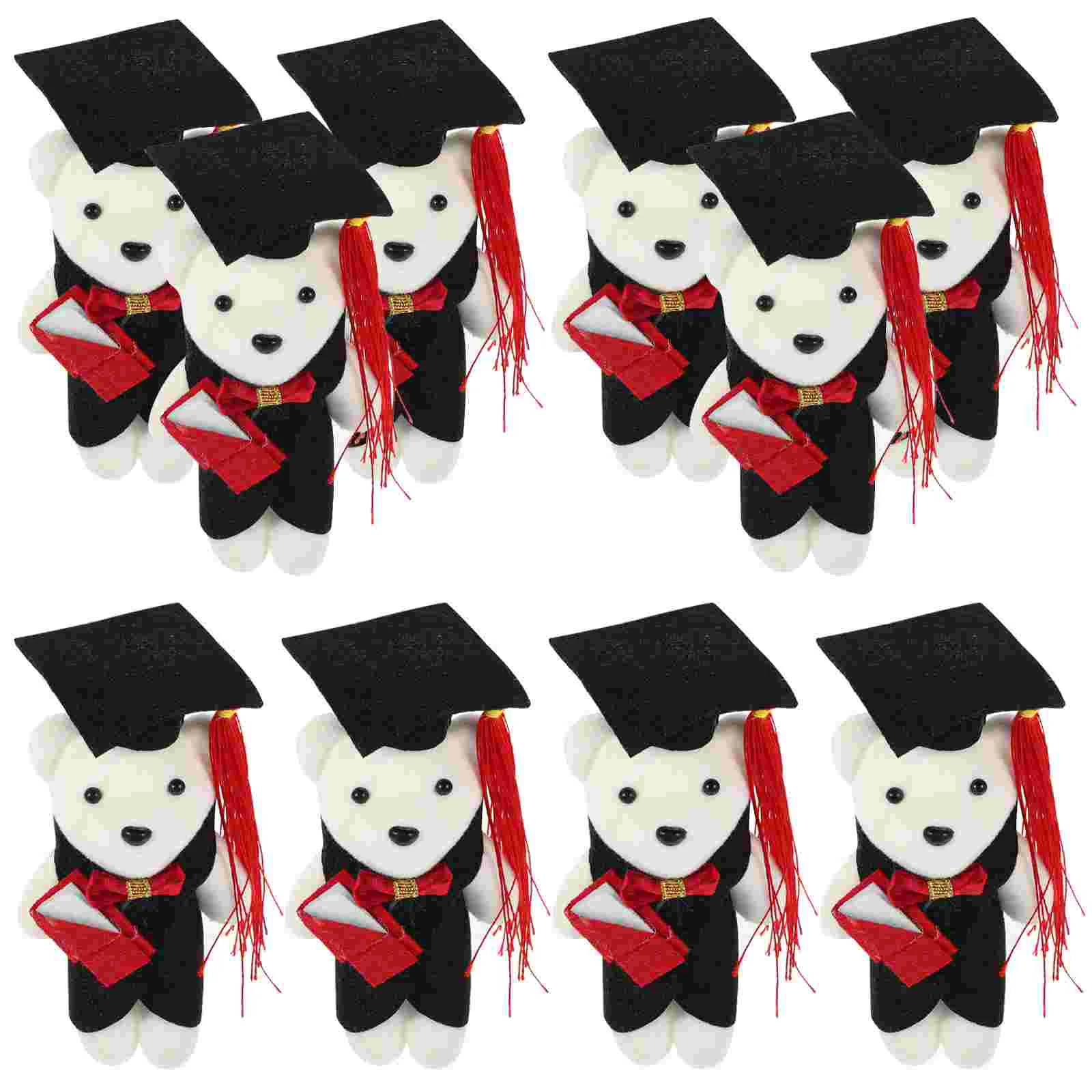 10 Pcs Dr Bear Graduation Adorn Dolls Toys Plush Flower Bouquet Decorations Cloth Baby Bulk