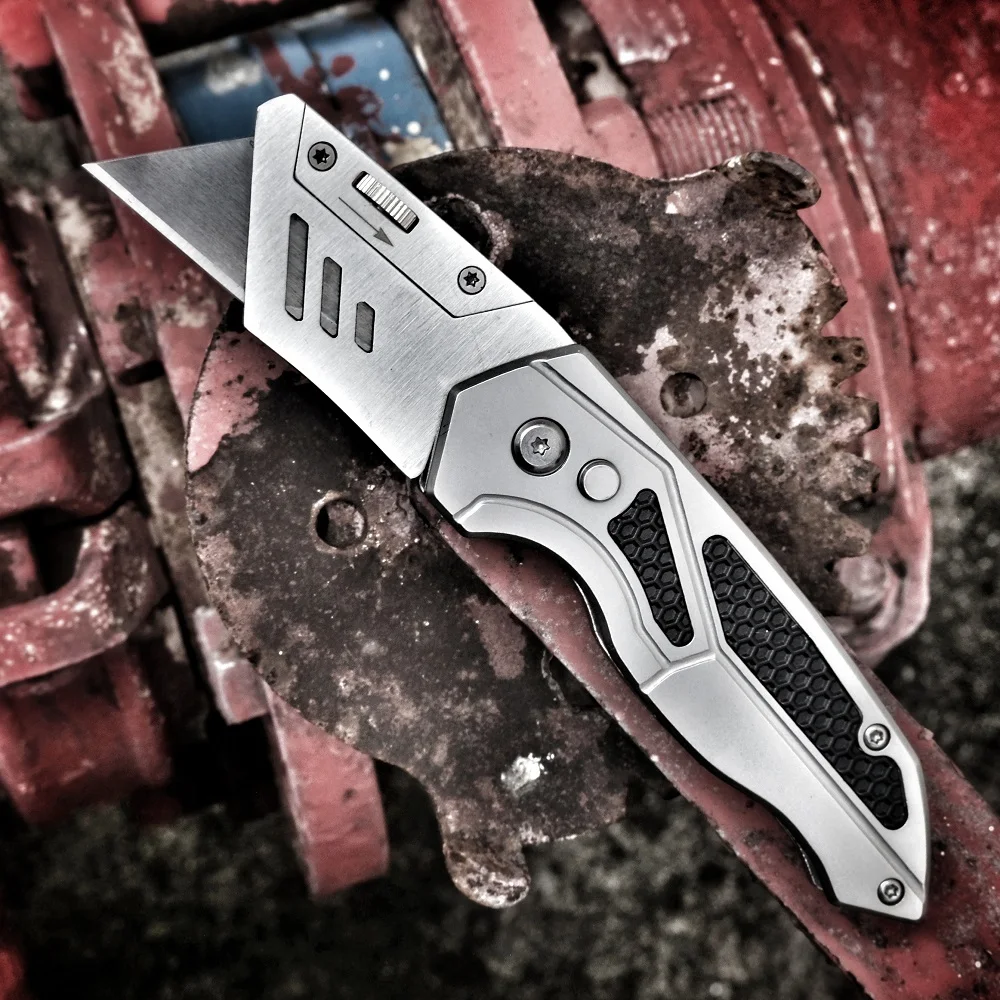 Grady Fung Brand Heavy Utility Knife Folding Blades Stainless Steel edc Cutter for Pipe Paper Box Outdoor Camping Hand Tools