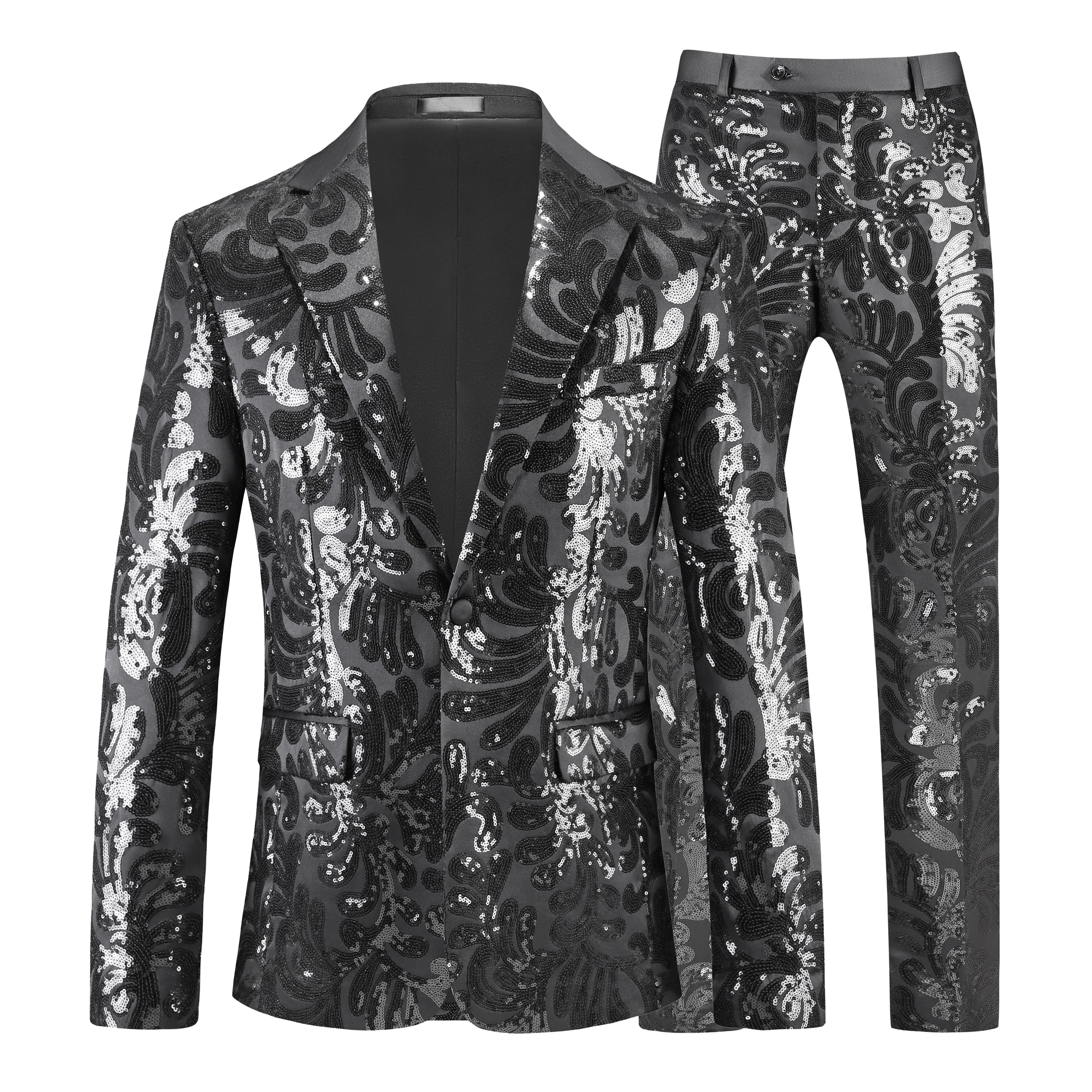 

Мужской тонкий костюм из двух предметов с вырезами, однобортный костюм с лацканами пейсли, пиджак, брюки, комплект из двух предметов