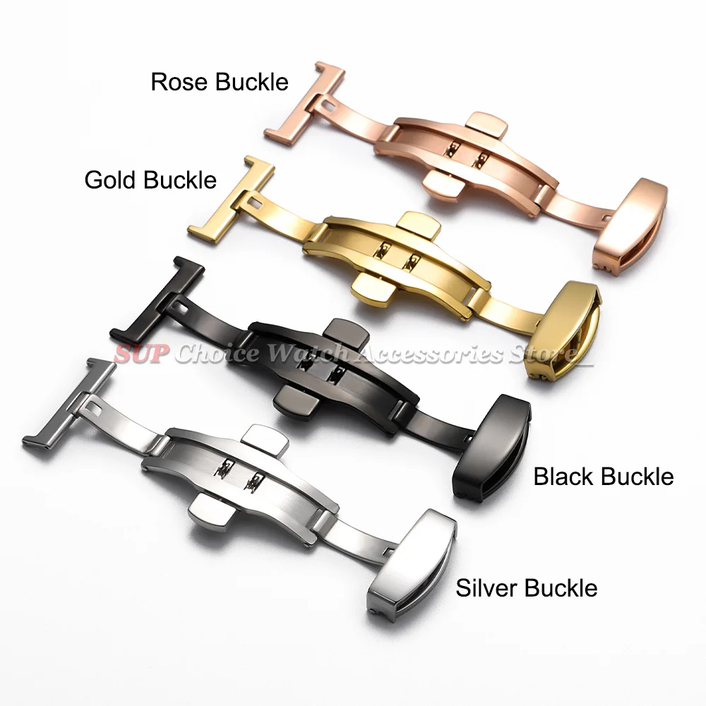 Vintage Ölwachs-Leder Uhrenarmband mit Schmetterlingsverschluss Genähtes Rindslederband 18mm 20mm 22mm Armband für Seiko für Omega Uhrenarmband – Detail 3