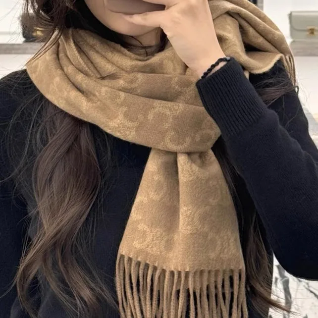 

Длинный шарф-шаль для женщин, новая двусторонняя зимняя накидка 2025 года, ультрамягкий и универсальный модный палантин, уютный всесезонный галстук