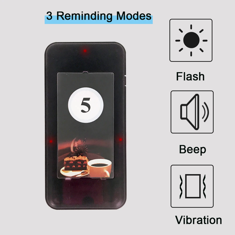 Imagem -04 - sem Fio Restaurante Pager Sistema Chamando Buzzer Garçom Chamada Paging Café Bar Clínica Transporte Rápido 16 Pagers Ctp301