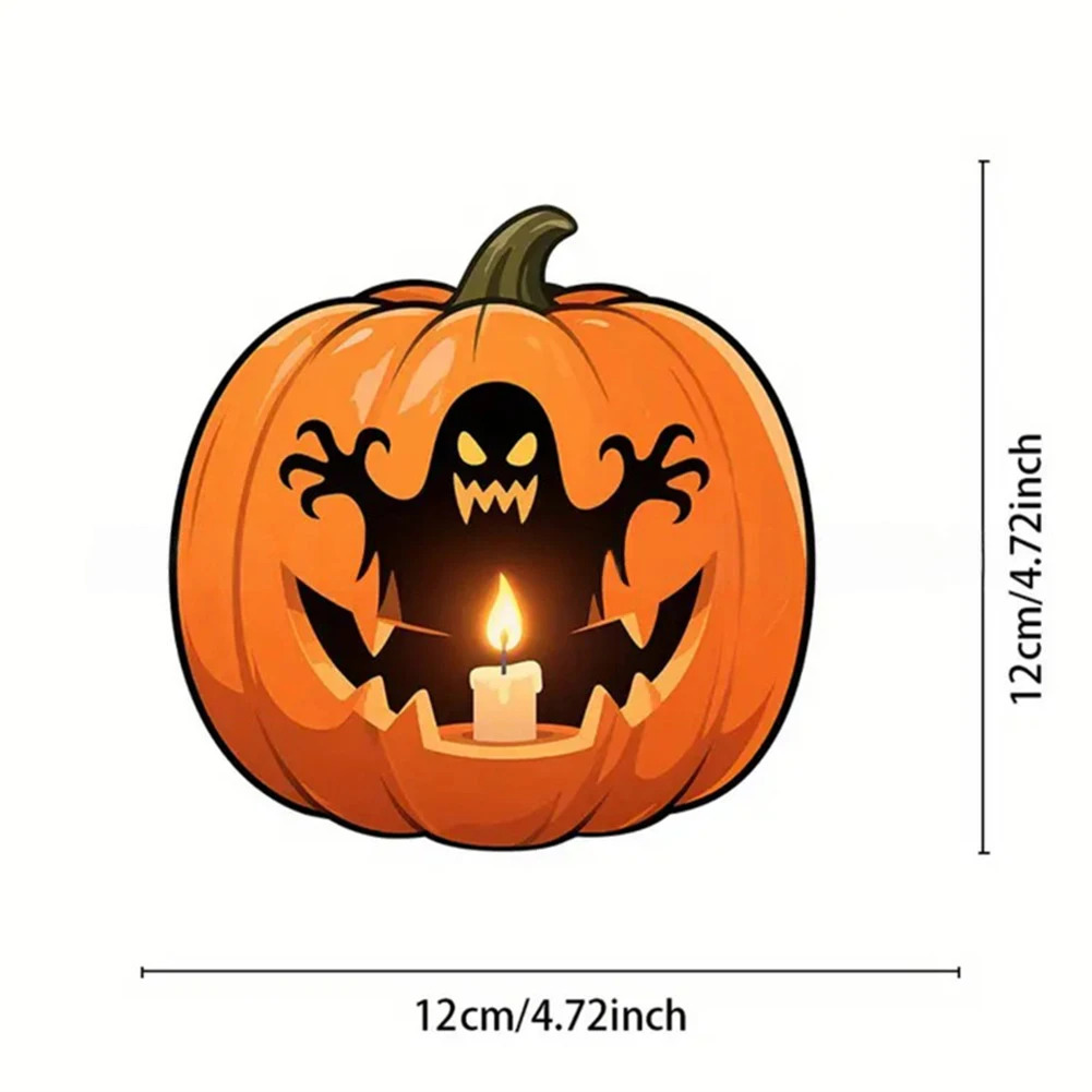 

Yellow Halloween skull pumpkin cartoon style car bumper sticker decal easy installation for motorcycle and car